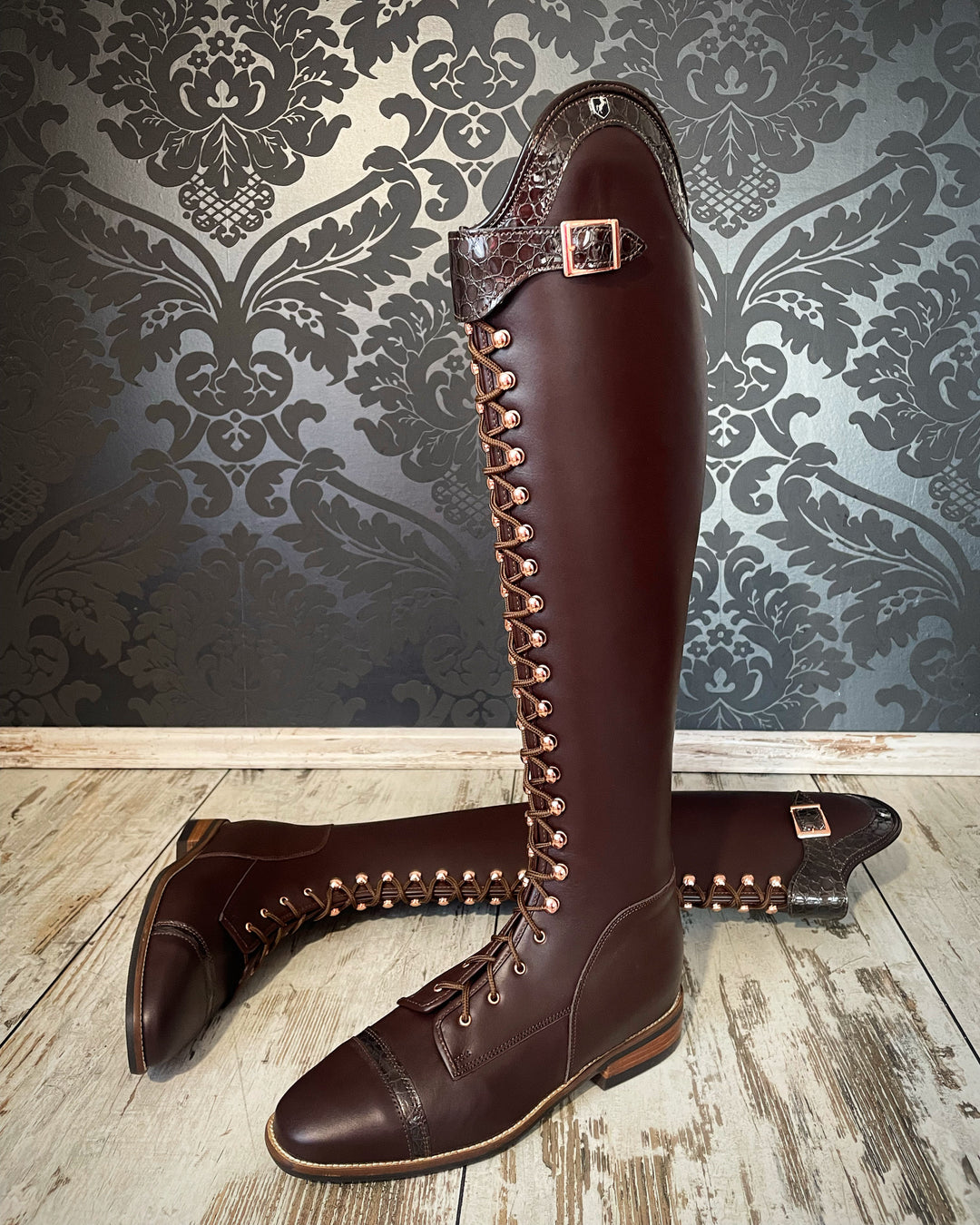 Reitstiefel Modell Habanero mit Schnürung - Caoba