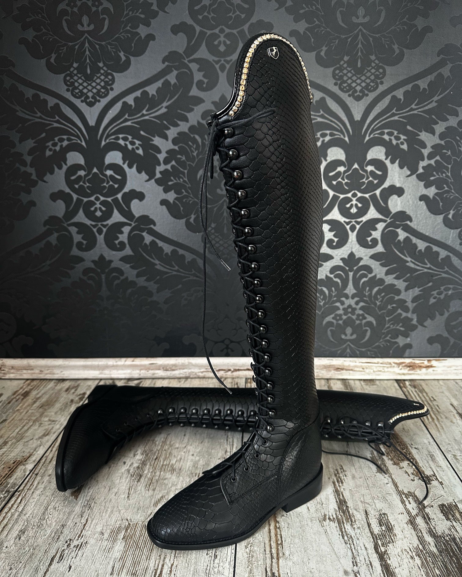 Cavallo Stiefel Reitstiefel Lack SchnÃ¼rung Reitstiefel Modell