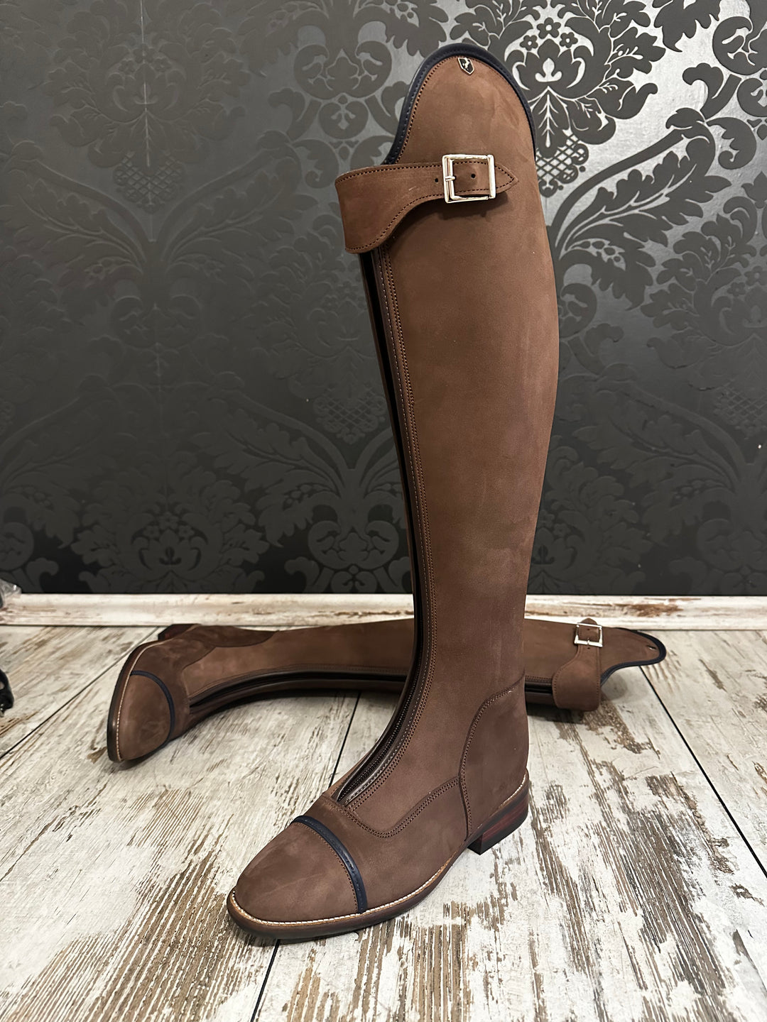Riding boots model Habanero with zipper - brown suede