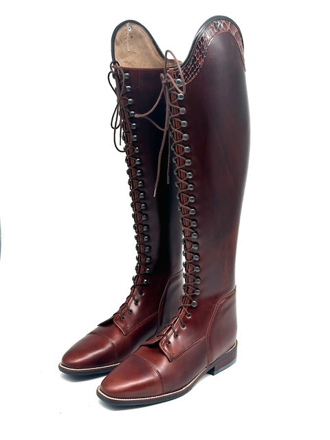 Reitstiefel Modell Habanero mit Schnürung - Braun Seahorse old
