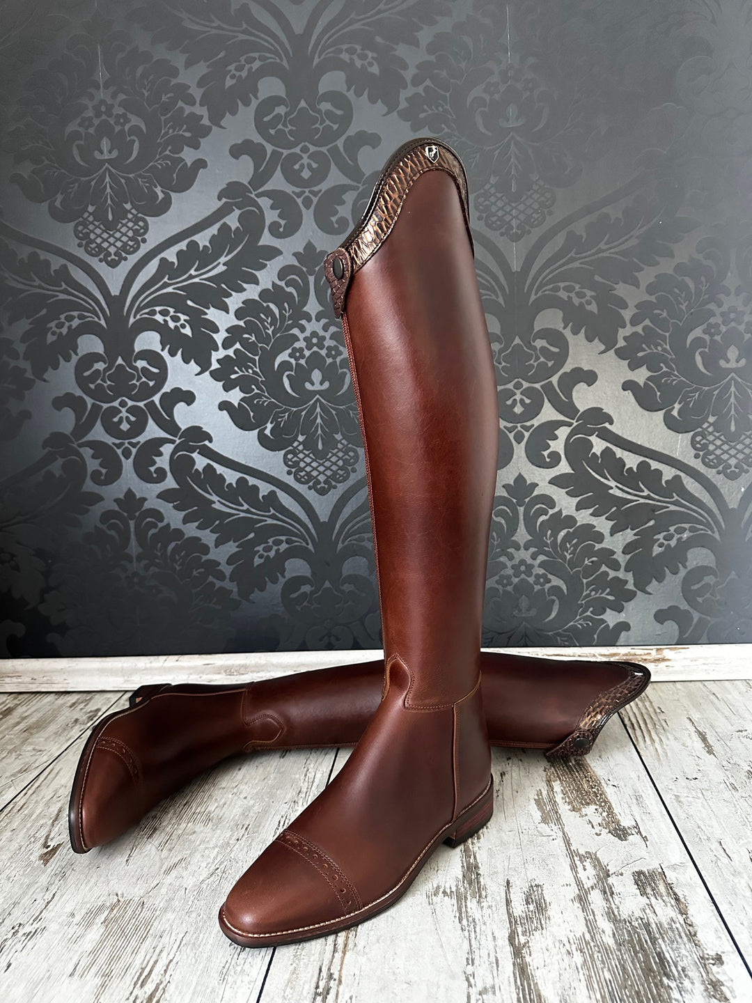 Reitstiefel Modell Classico - Braun Seahorse mit Caimanoptik