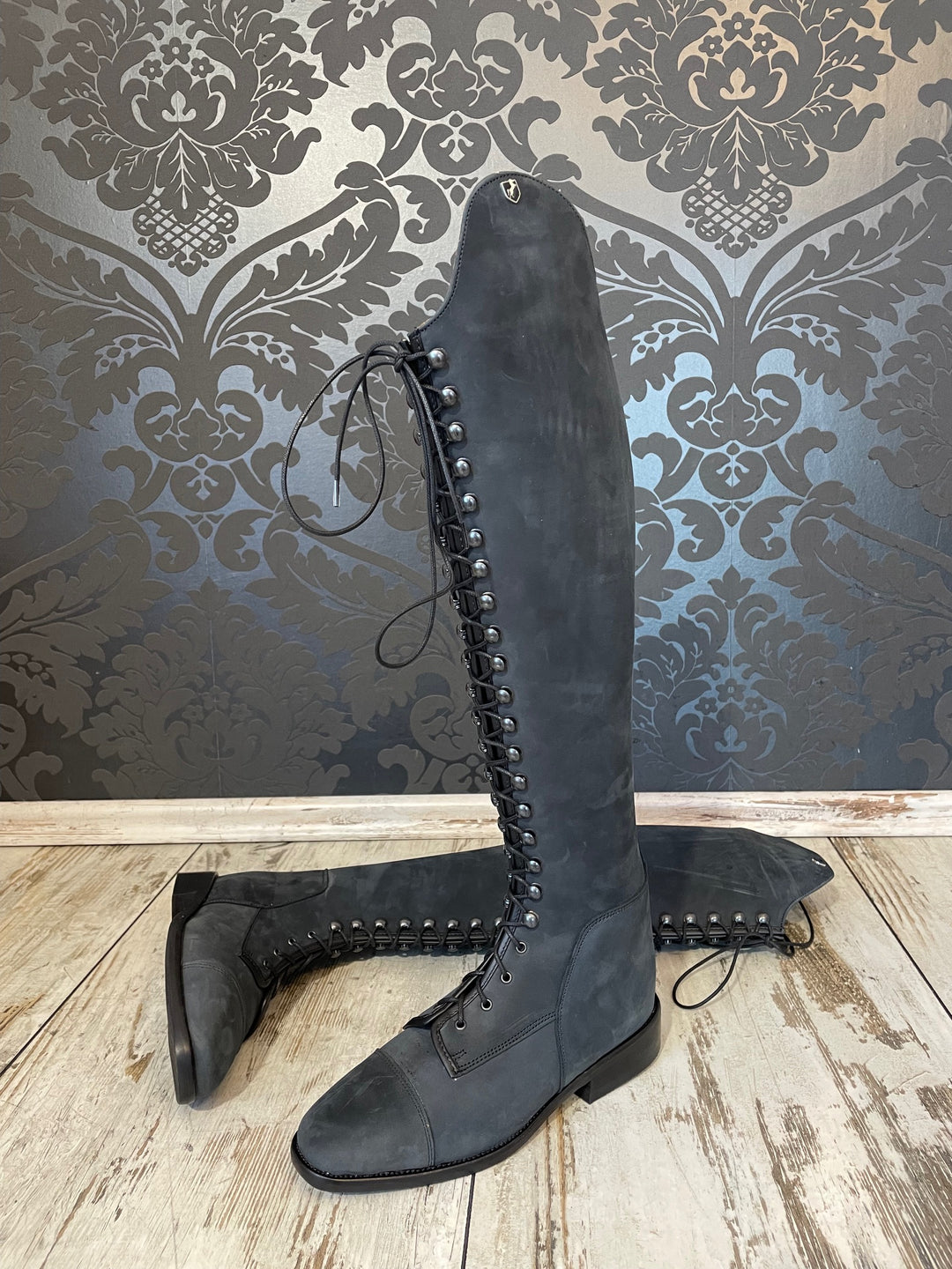 Riding boots model Habanero with lacing - suede blue