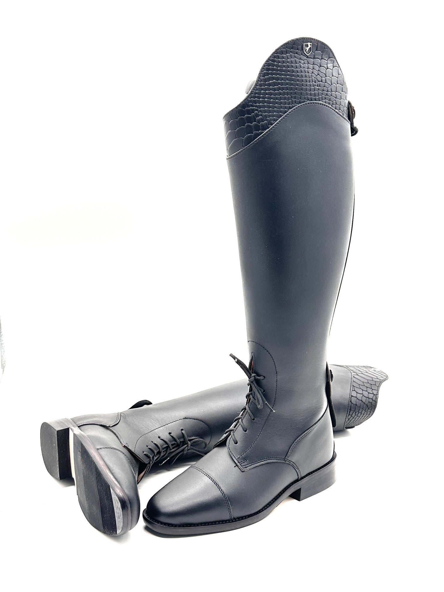 Riding boots leather black model Deluxe size 36