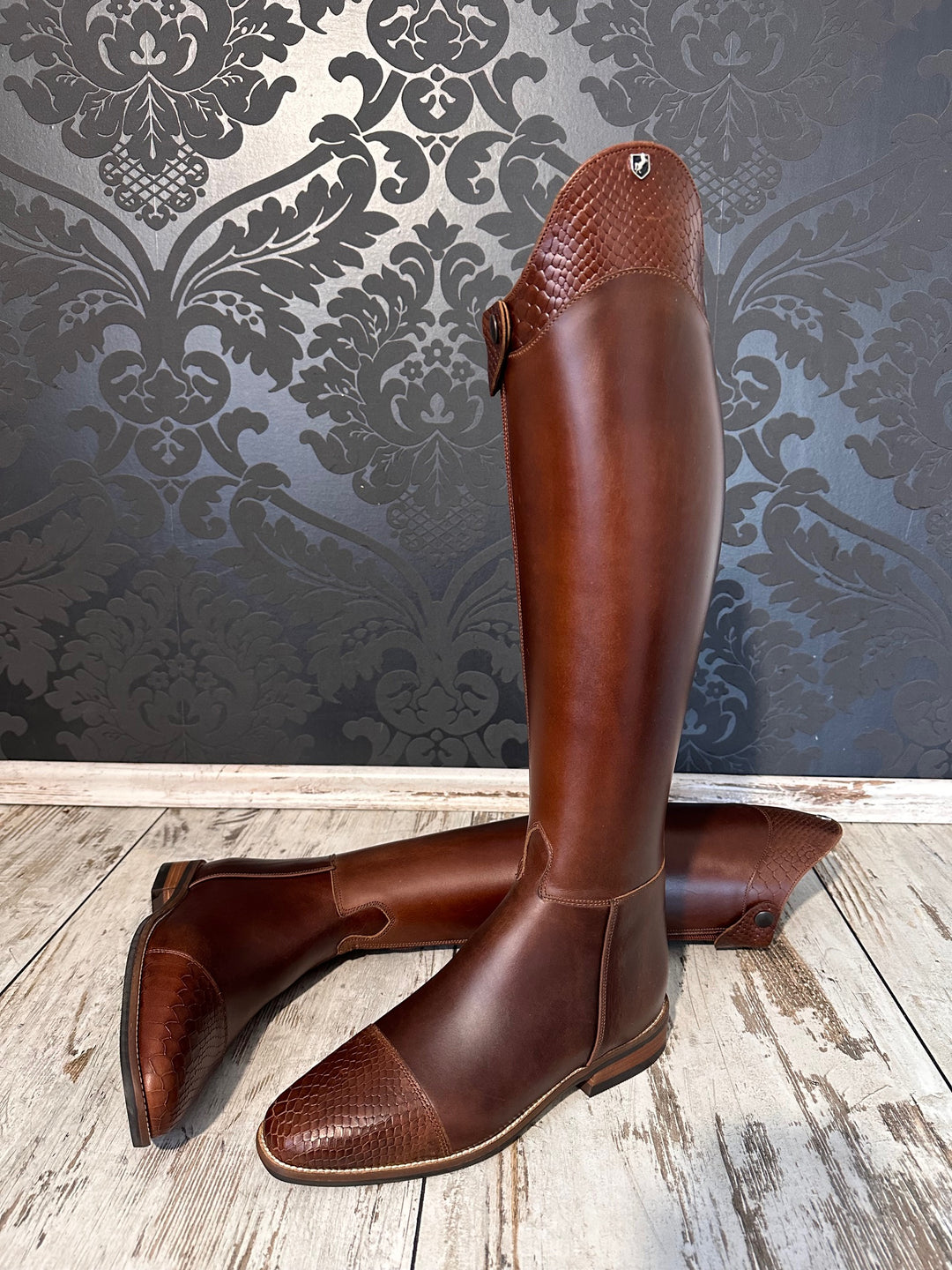 Reitstiefel Modell Classico - Braun Seahorse old mit Prägung