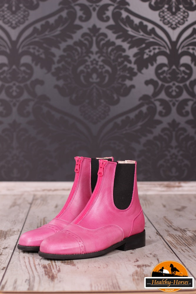 Ankle Boots with Zipper - Pink