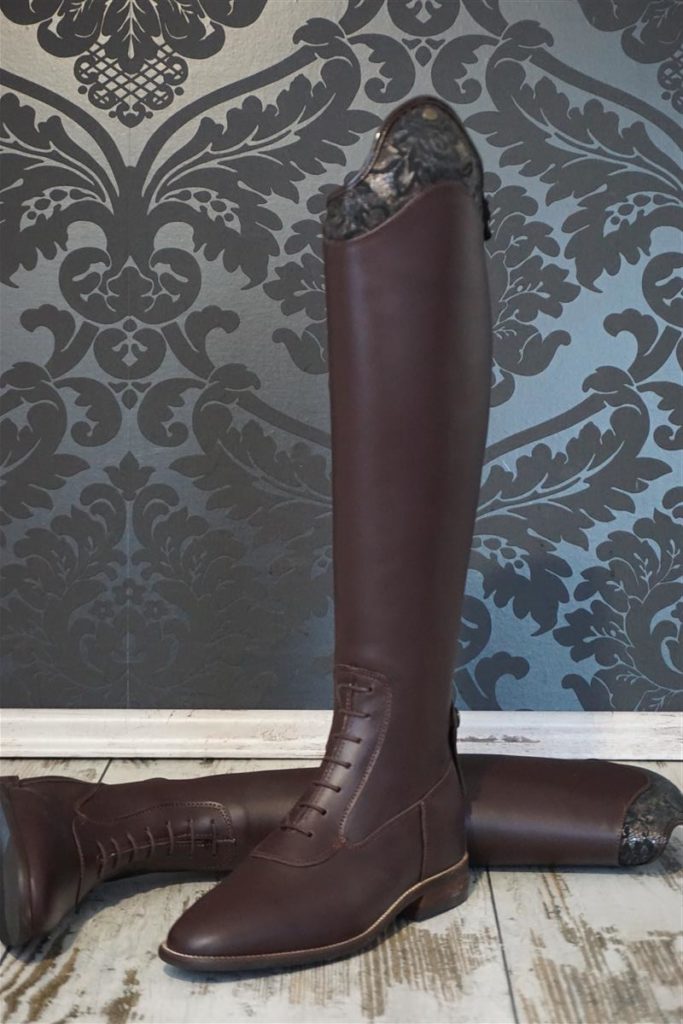 Reitstiefel - Modell Maidstone - Braun Caoba mit Blumenprint