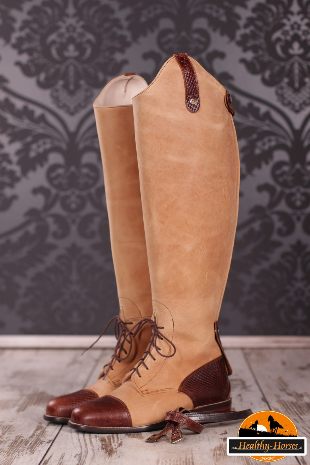 Riding boots model Deluxe - Beige suede