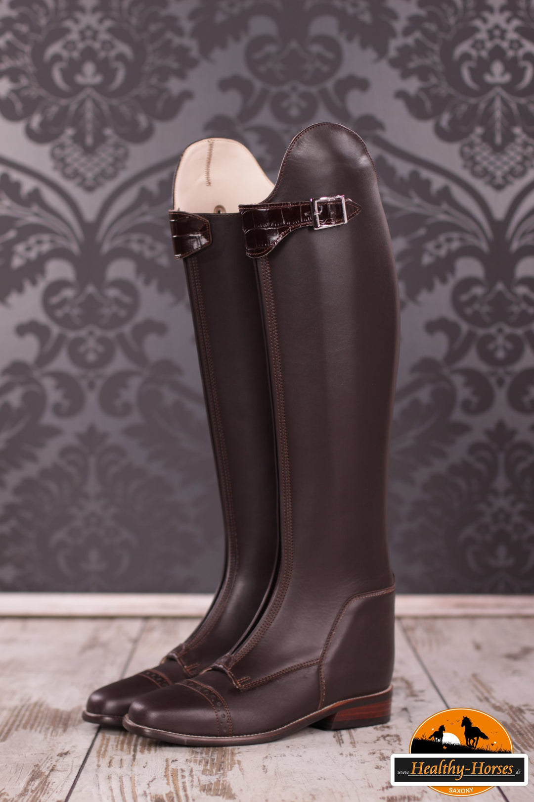 Riding boots model Habanero with zipper - dark brown