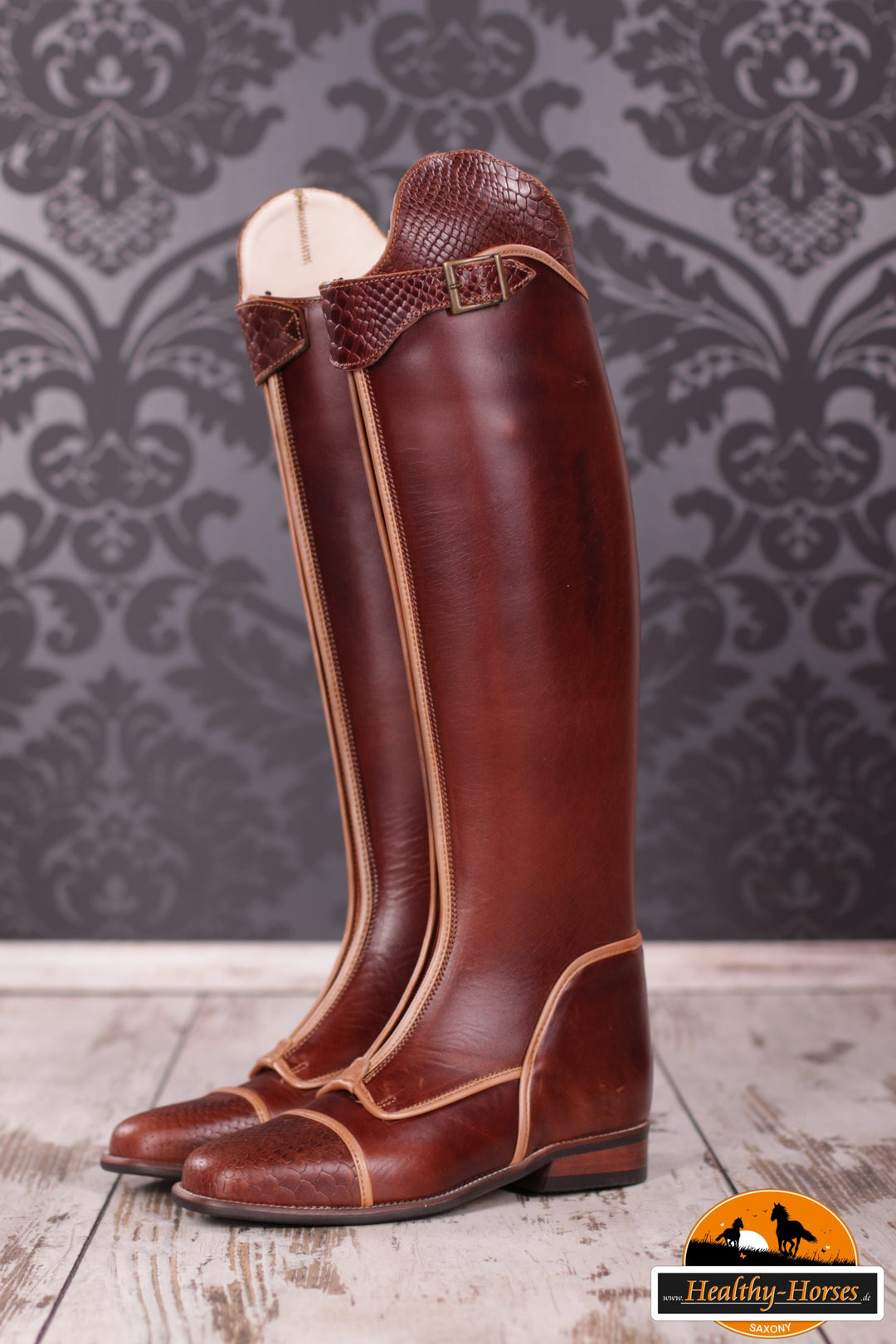 Riding boots model Habanero with zipper - Brown