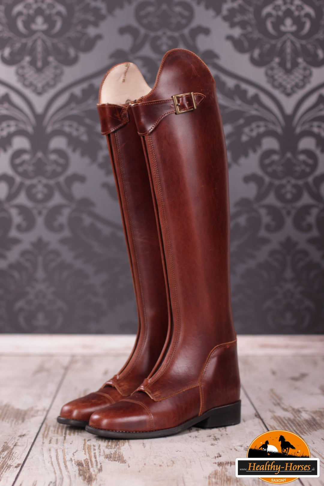 Riding boots model Habanero with zipper - Brown