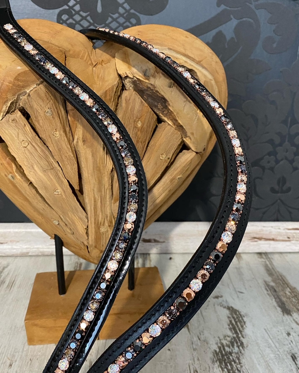 Healthy Horses Stirnriemen Browband Rosegold Lack Normales Leder