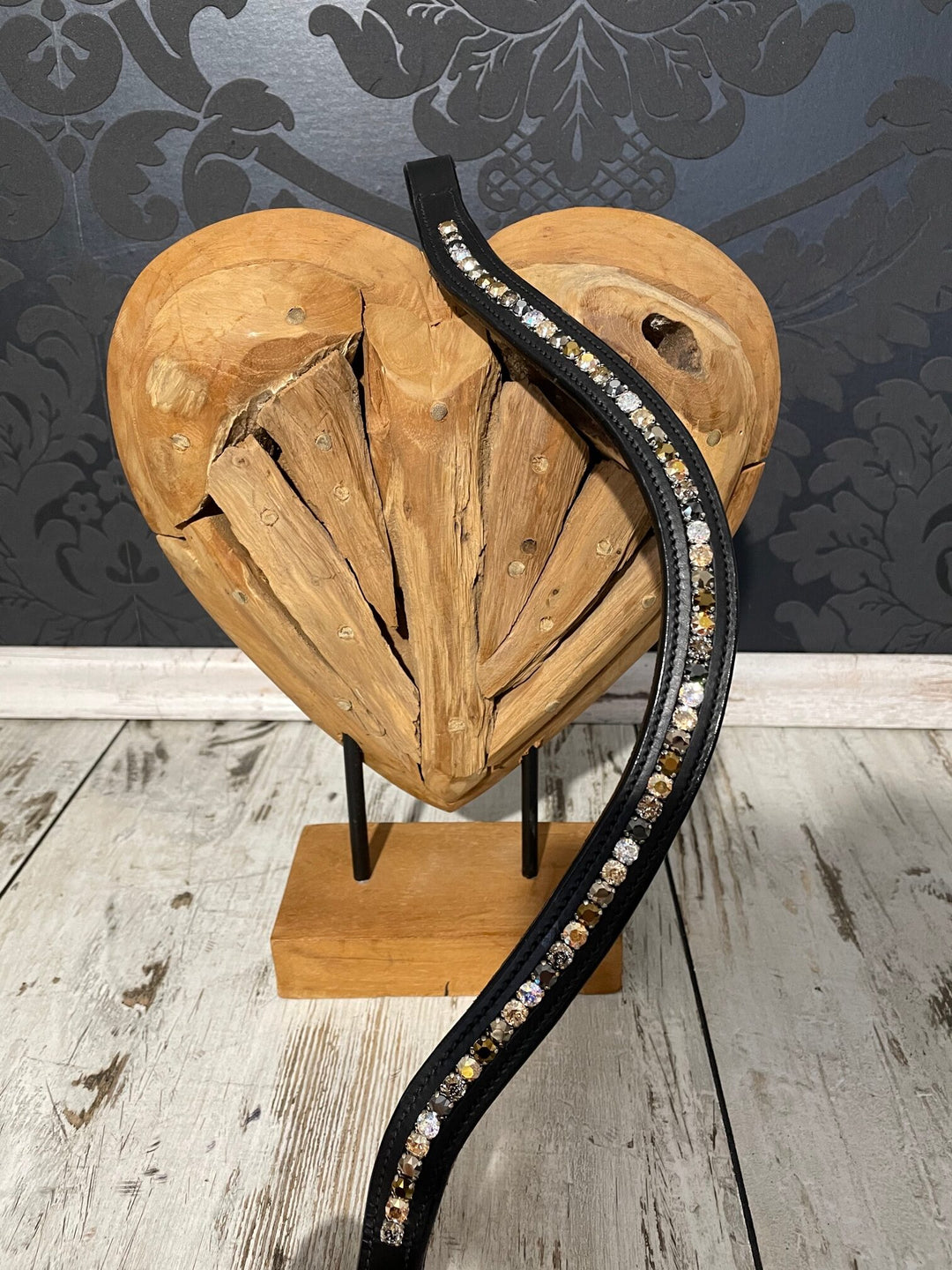 Healthy Horses Stirnriemen Swarovski Gold Stark Geschwungen