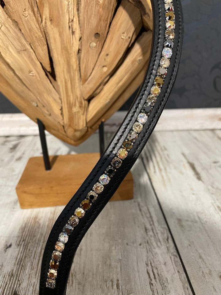 Healthy Horses Stirnriemen Swarovski Gold Stark Geschwungen Detail