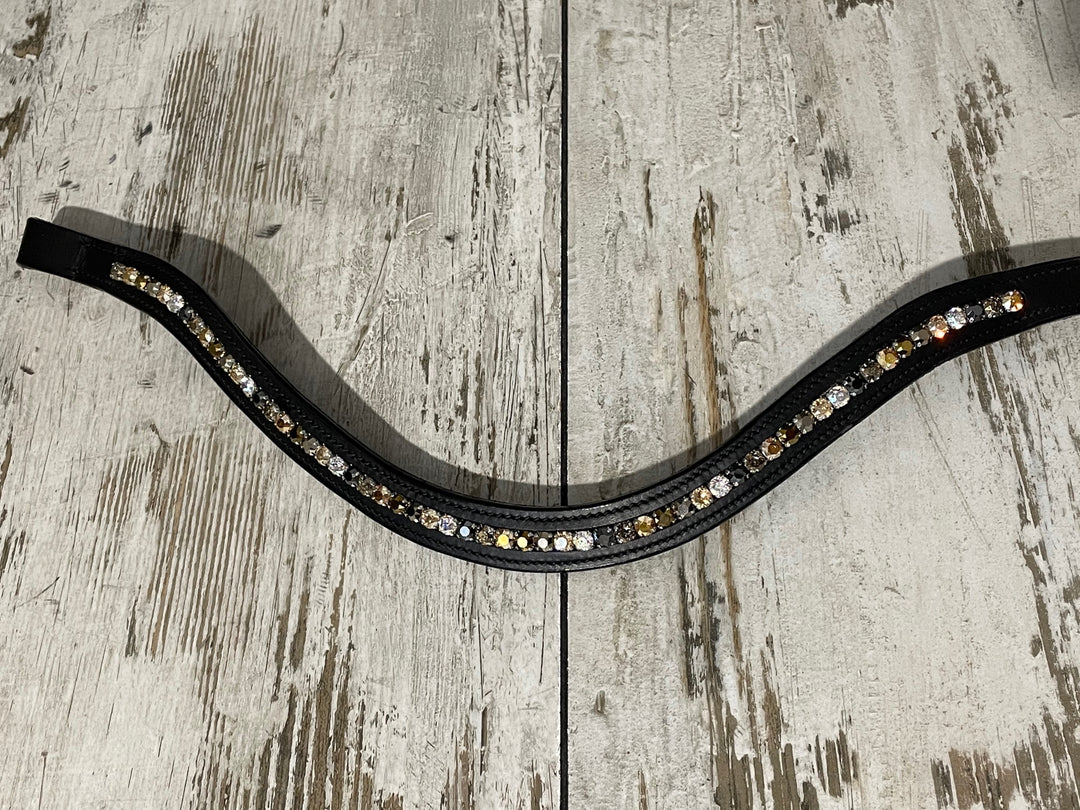Healthy Horses Stirnriemen Swarovski Gold Stark Geschwungen Details