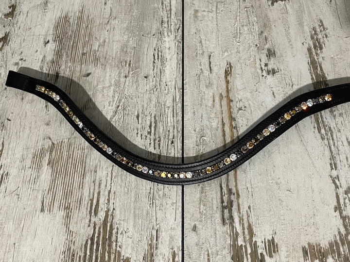 Healthy Horses Stirnriemen Swarovski Gold Stark Geschwungen Details