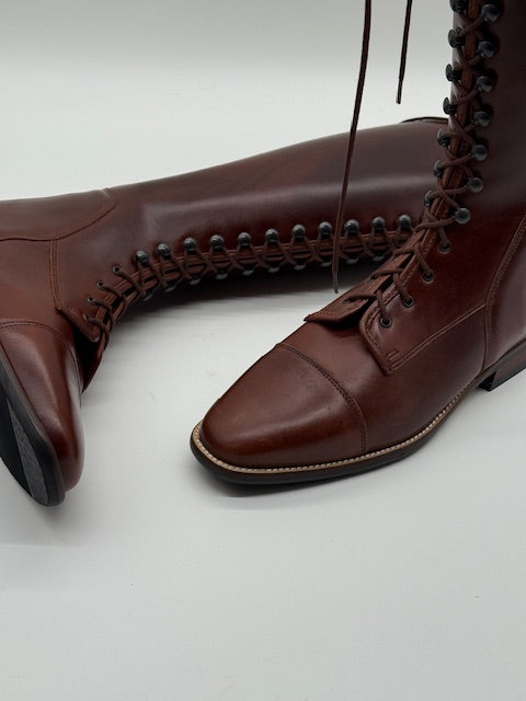 Riding boots black crocodile patent polo boots size 41