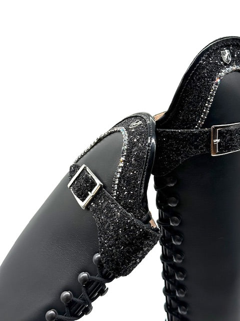 Reitstiefel Schwarz Glitzer Schnürung  Gr 40